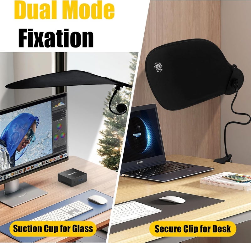 Simsedery Adjustable Office Desk Shade and Cubicle Shade, Working Office Cubicle Accessories with Black Shade for Blocks Light, Glare, and Disturbances - Image 2